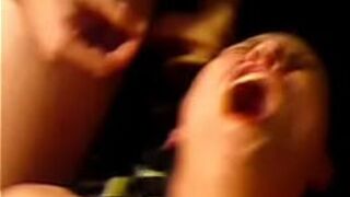 gf eating stangers load and makes herself cum - porn video