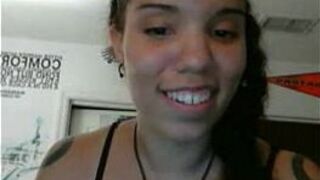 Sweet black girl stripping and masturbating - porn video