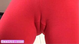 Seductive teen Kety peeing on red nylons - porn video