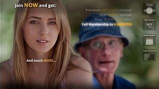 Oldman is lured and fucked by horny and young blonde - porn video