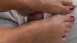 Footjob at the patio - porn video