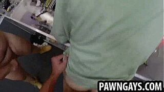 Amateur stud getting fucked anally at the pawn shop - porn video