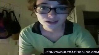 Cute Nerdy Waitress Gets Naked - porn video