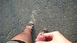 Hot man in black stockings in public - porn video