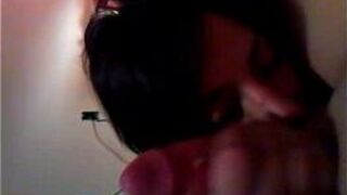 sexy brunette with tattoo deepthroats - porn video