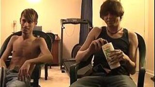 Hot twink Trace even forearms off the camera to keep him company for - porn video