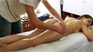 a perfect body and pretty face babe take a massage - porn video